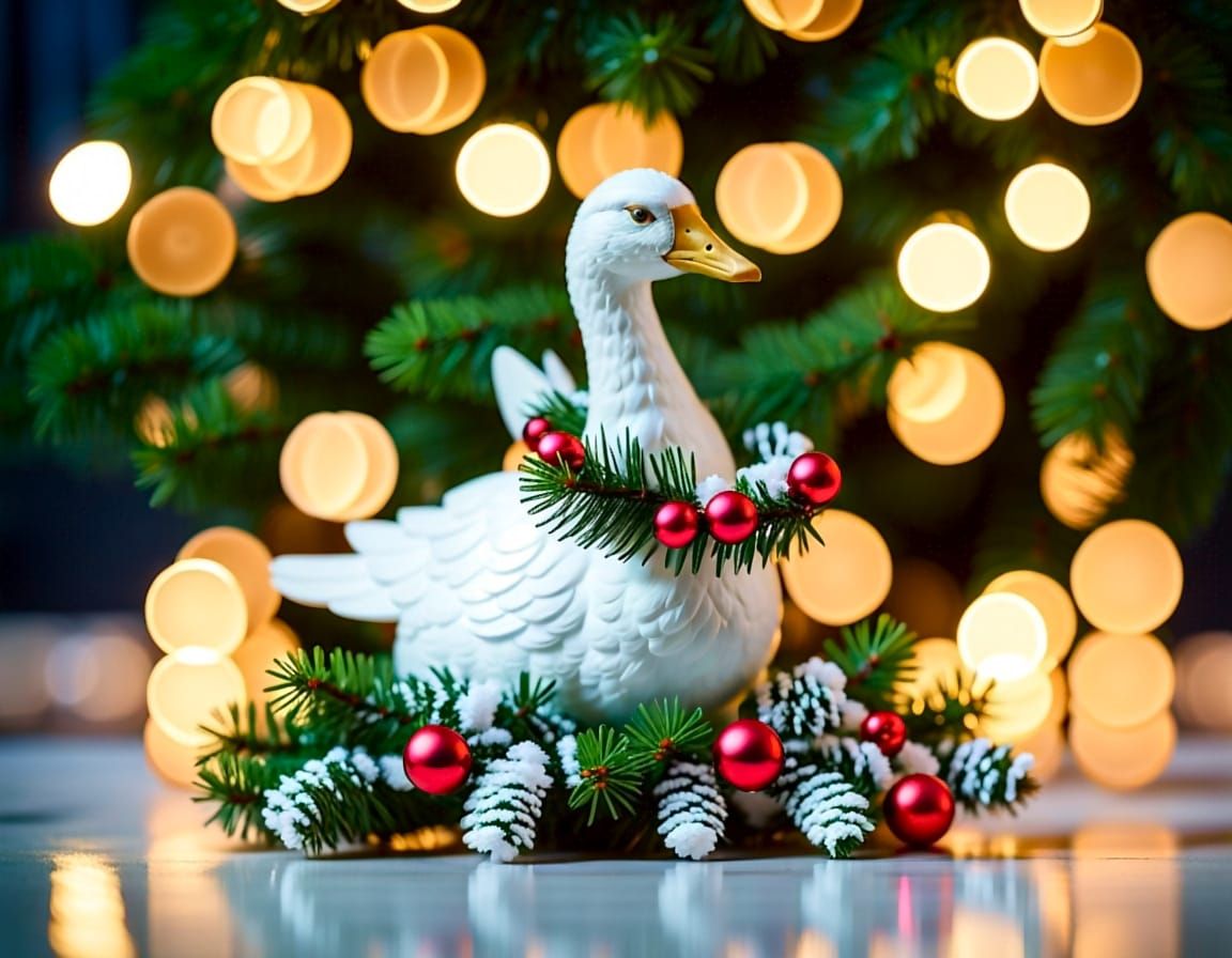 Papier-mâché Christmas Goose