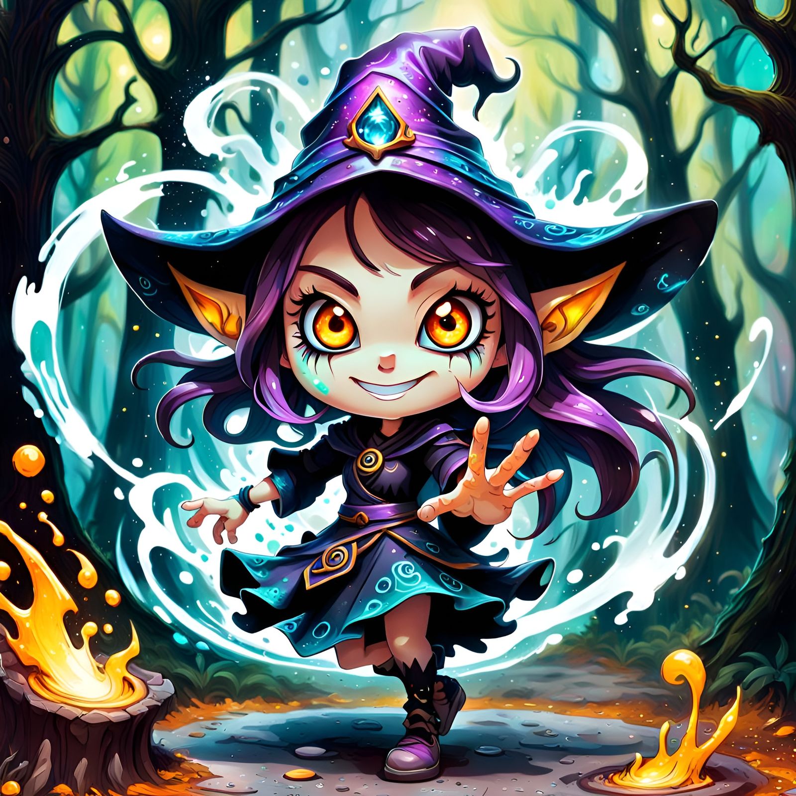Evil Chibi Witch  by @Rosie