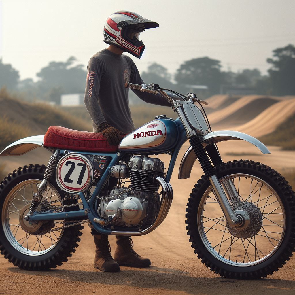 Fantasy Vintage Honda 4 stroke Motocross Bike