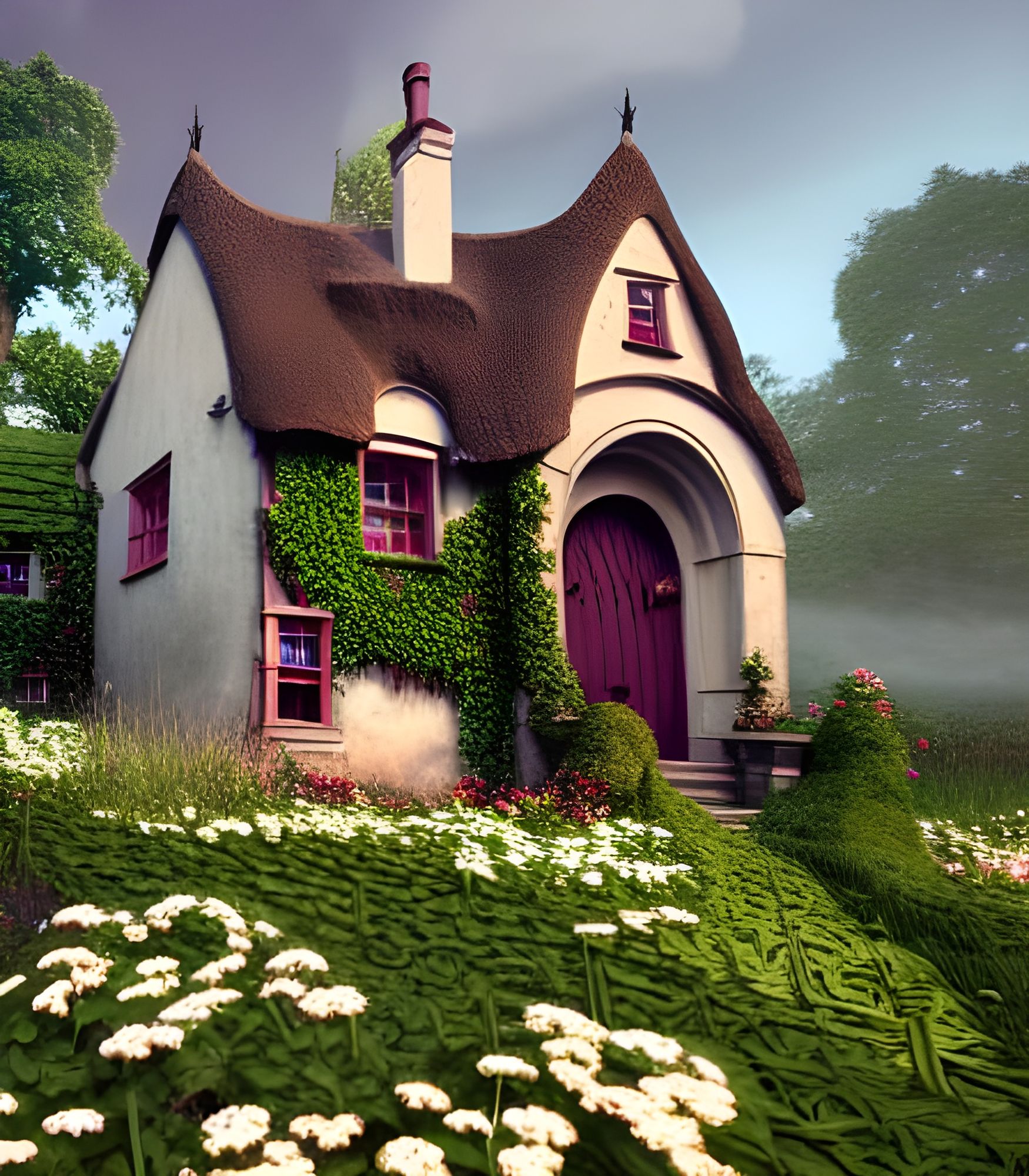 Fantasy Cottage - AI Generated Artwork - NightCafe Creator