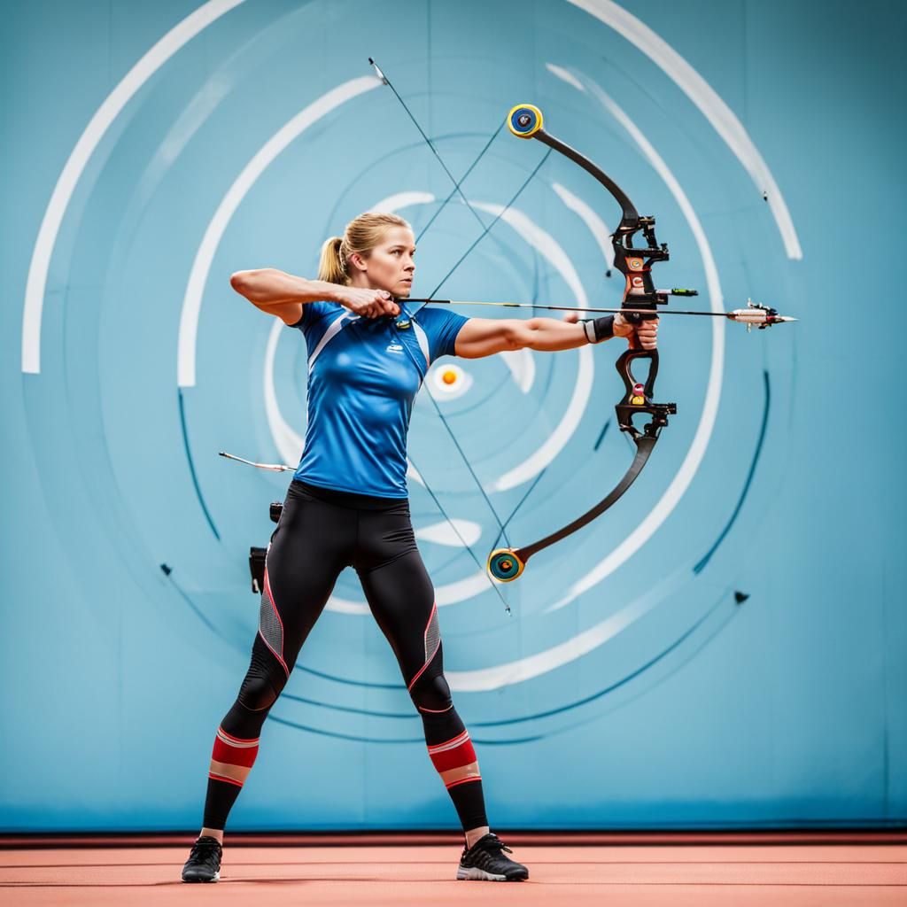 Olympic Archer practicing archery