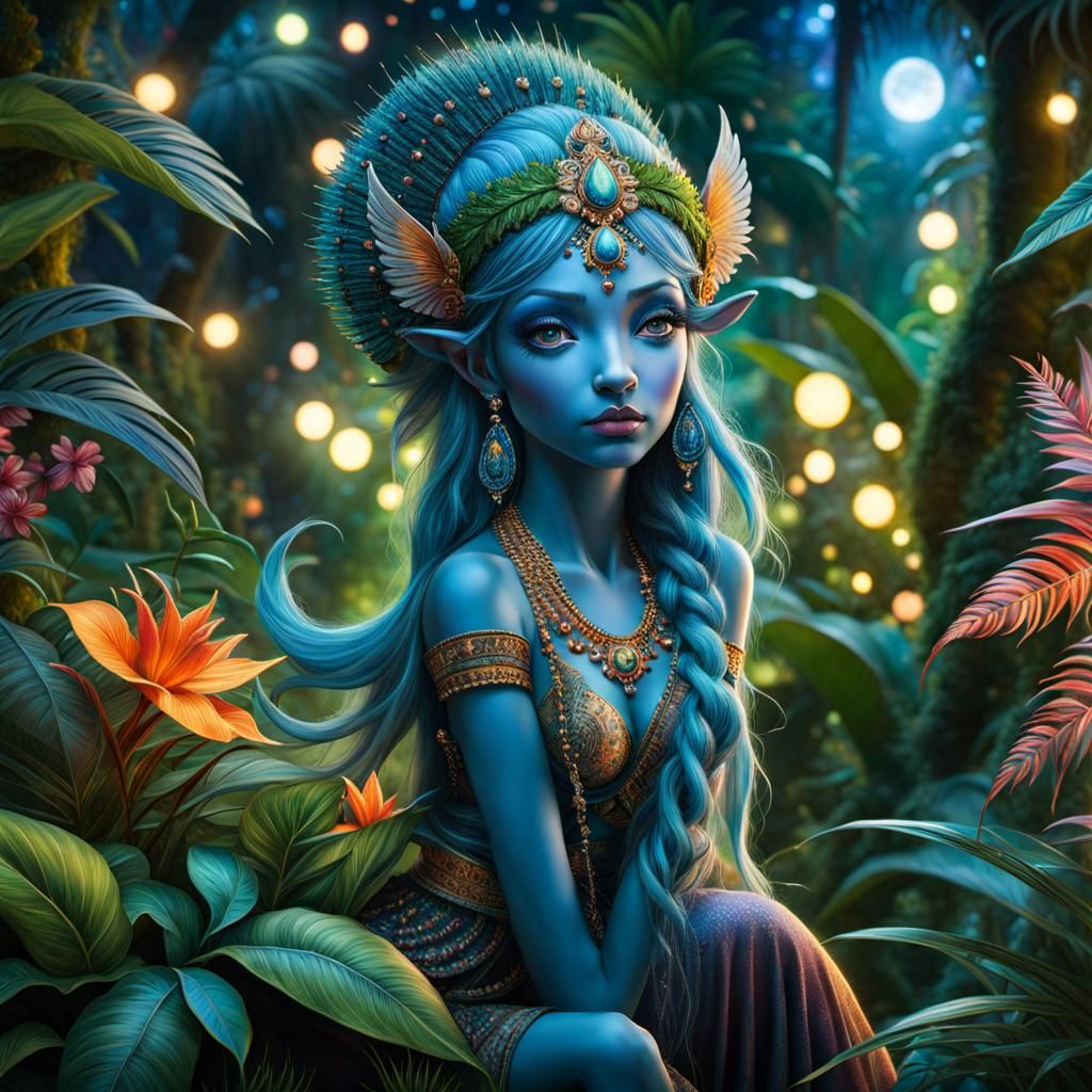 Avatar Beauty in the Jungle - AI Generated Artwork - NightCafe Creator