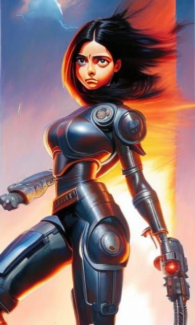 Beautiful Battle Angel Alita - AI Generated Artwork - NightCafe Creator