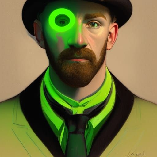 Man In Neon - Ai Generated Artwork - Nightcafe Creator