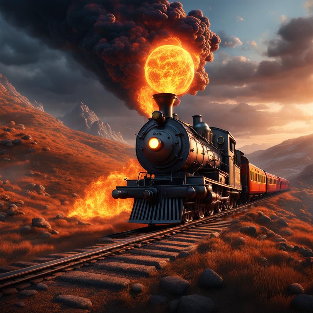 train on the hill with great balls of fire