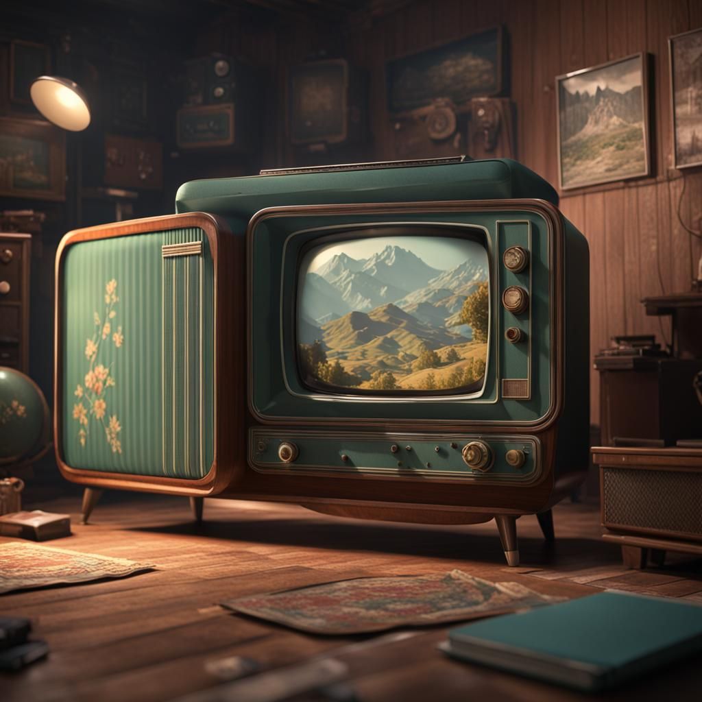 old television  in the 1950s