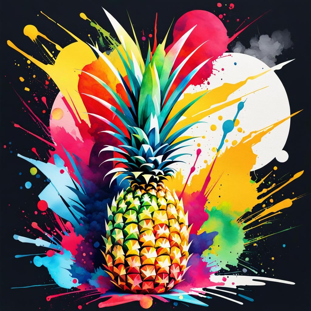 Multicolored pineapple portrait