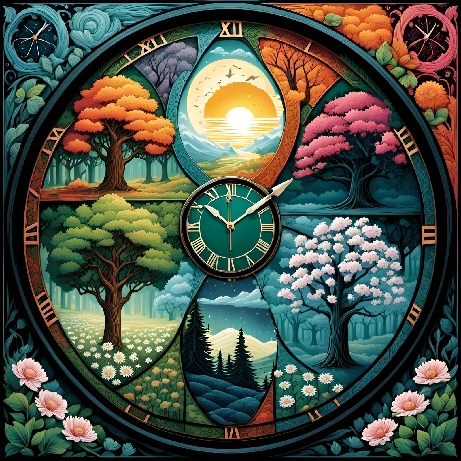 A Clock of Night, Day & the Four Seasons  by @Rosie