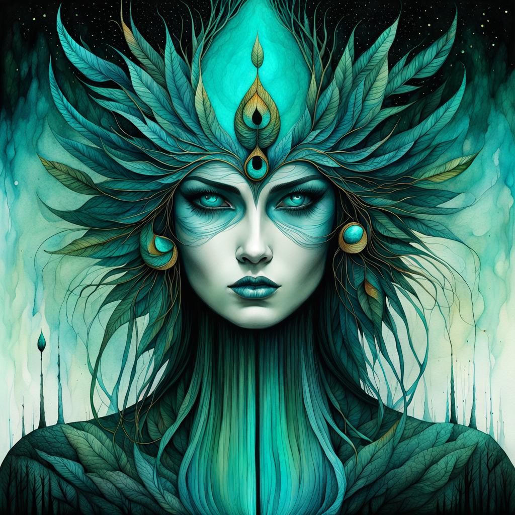 Turquoise Goddess - AI Generated Artwork - NightCafe Creator