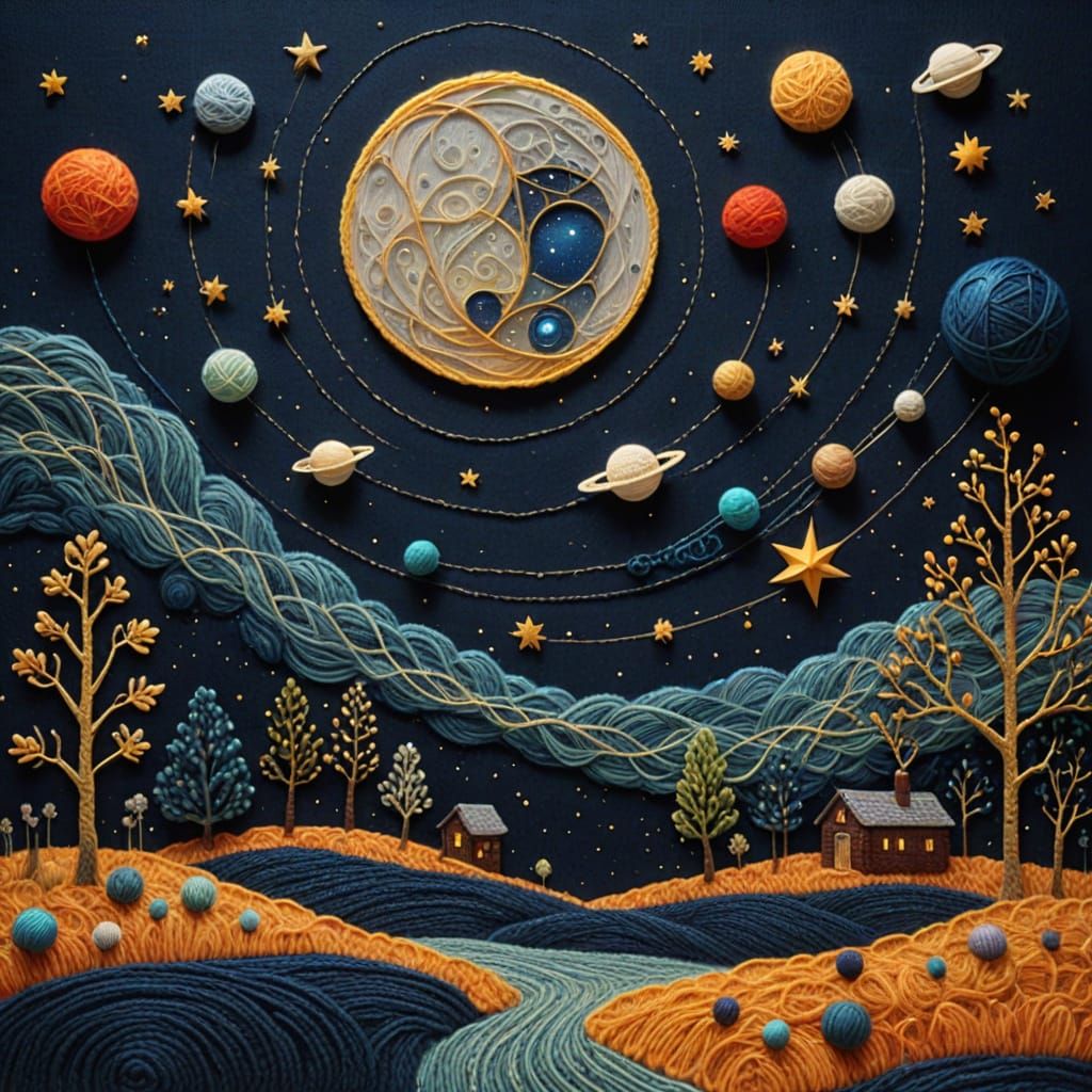 Night dreams in colorful yarn  by @Allison