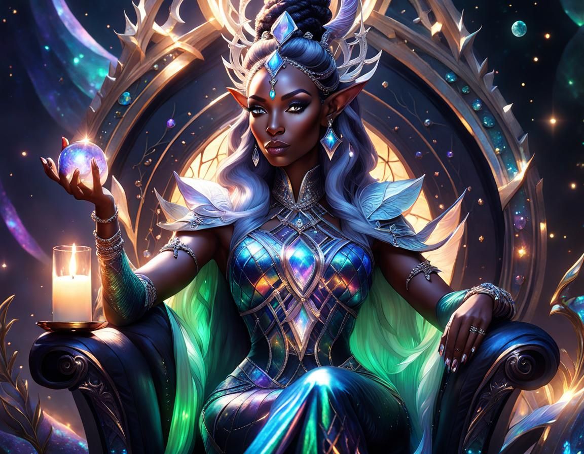 Dark Elf Sorceress  by @Pax