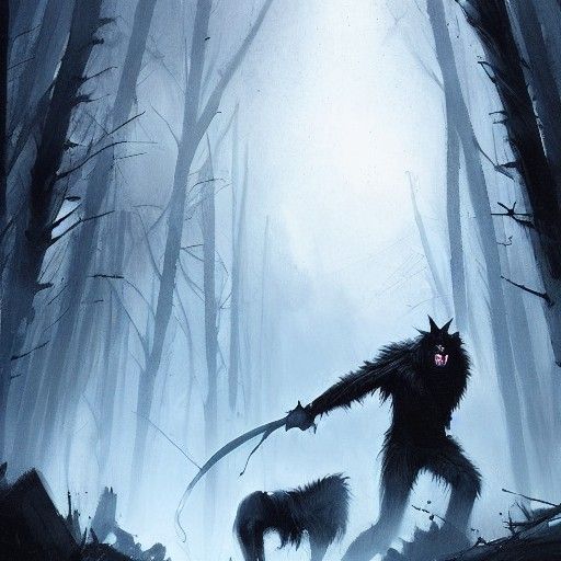 Lone Werewolf fighting 100 Vampires