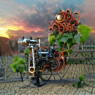bicycles, vines and a Martian sunset