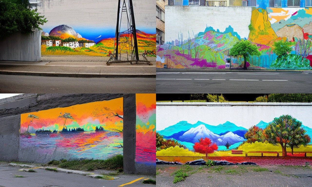 Landscape in the style of Street art