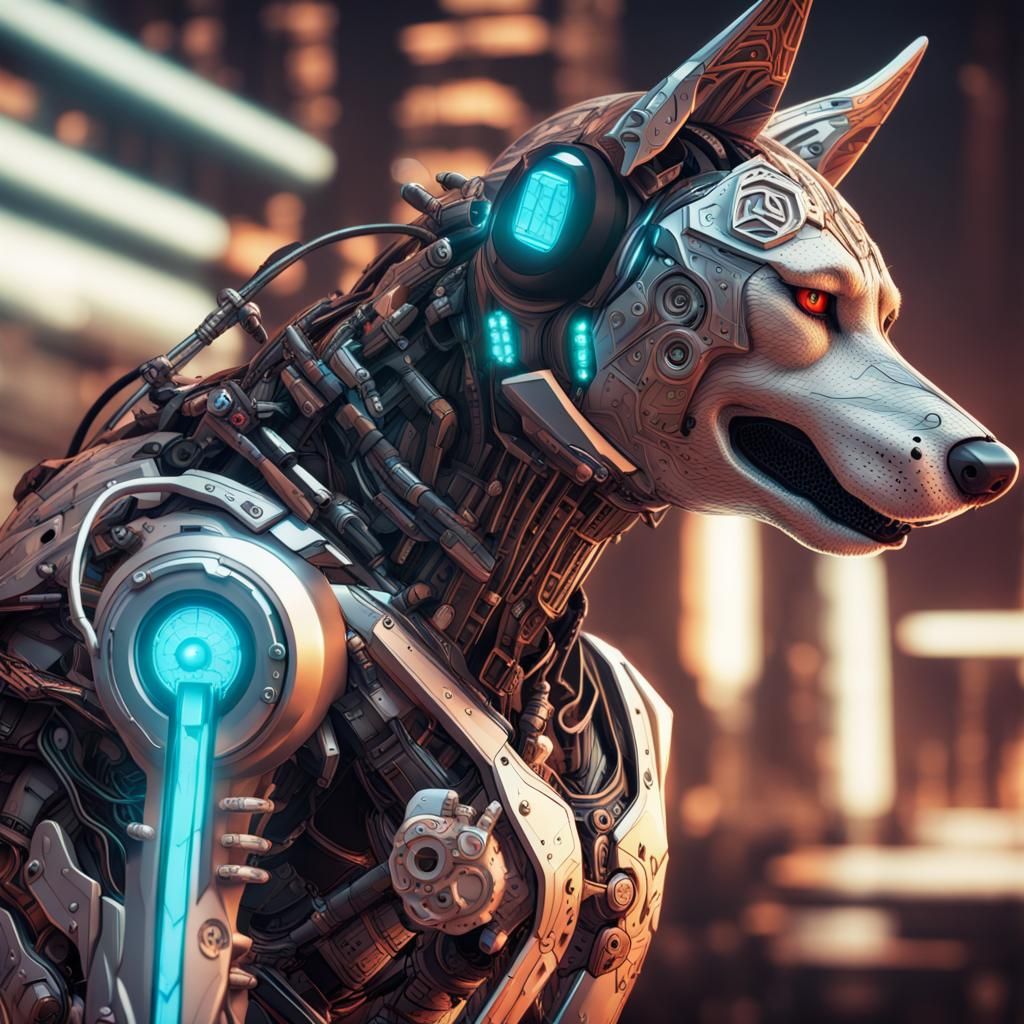 Cyborg Dog - AI Generated Artwork - NightCafe Creator