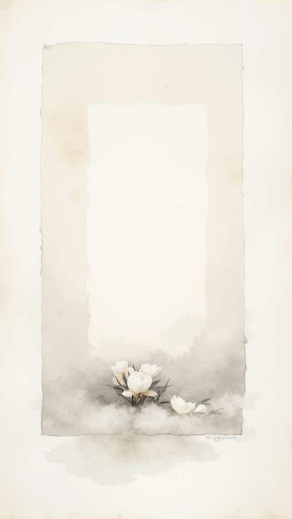 Elegant White Space for Writing a Blessing in Minimalist Jap...