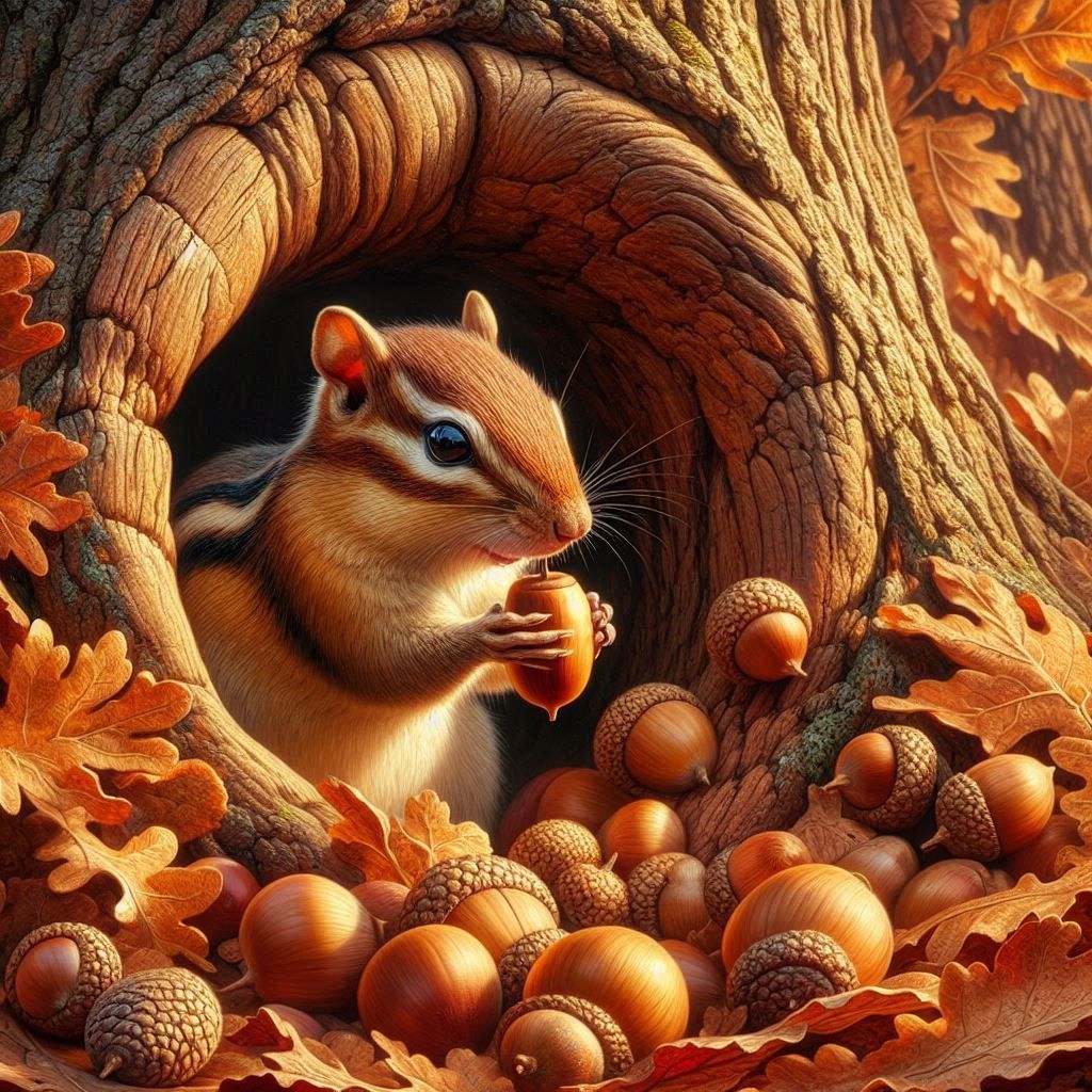 Chipmunk in autumn