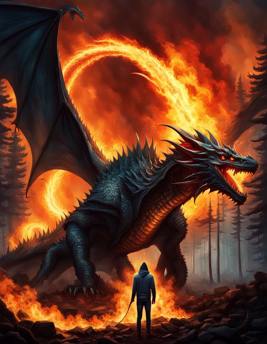 Facing down a dragon