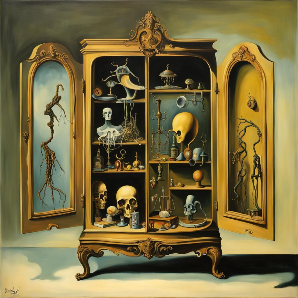 mannequin cabinet of curiosities surrealism Salvador Dali ma...
