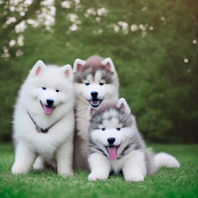 My Christmas Wishlist: Malmute and Samoyed Puppies :D  by @Raihan
