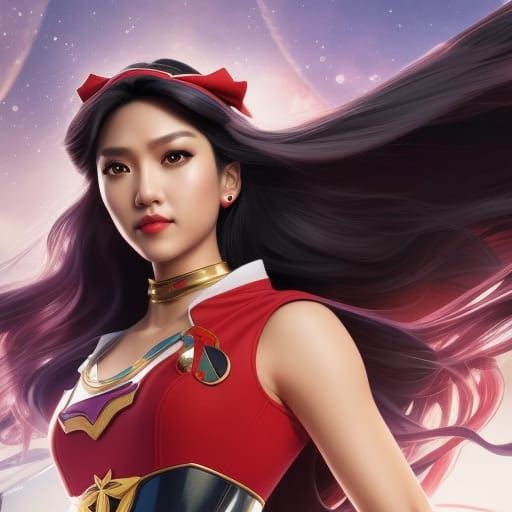 Jessica Alba as sailor mars in japanese city