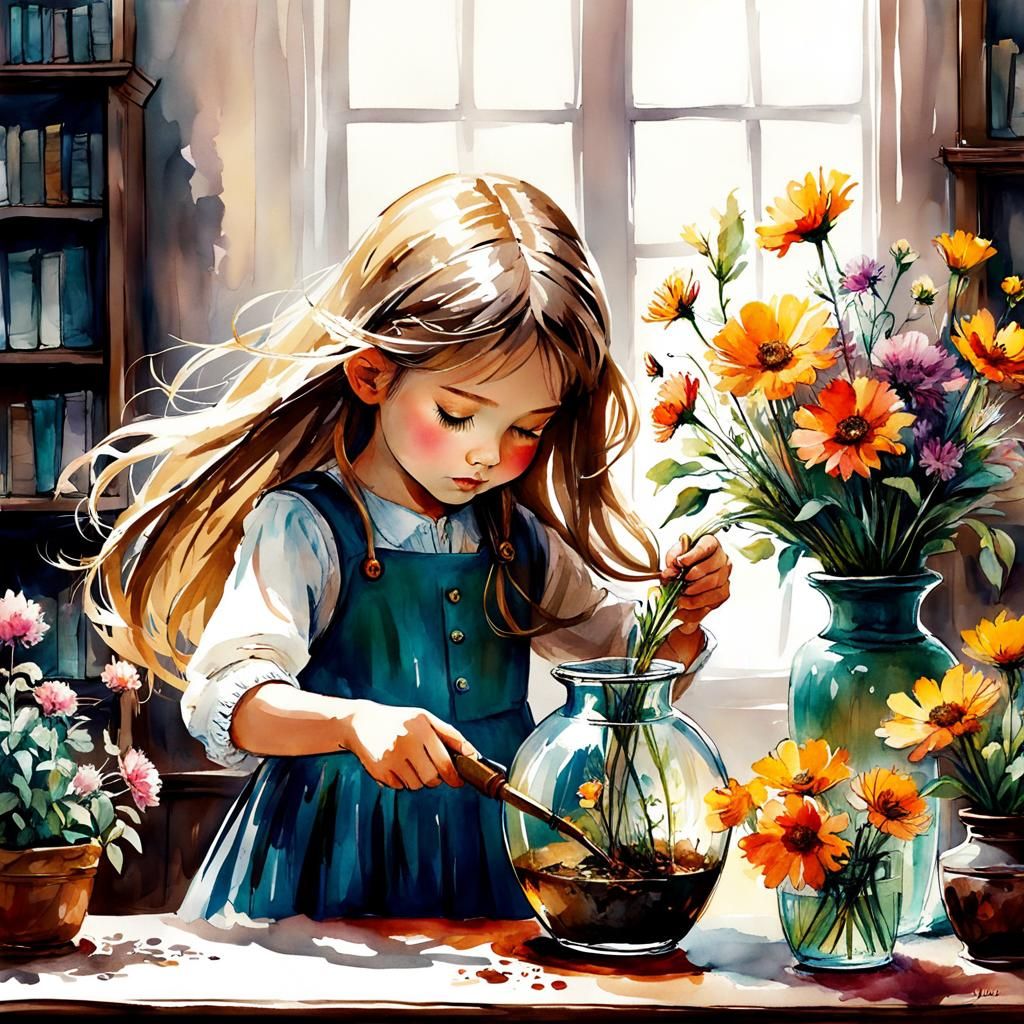 Mara and her flowers  by @Turcuoazzz1980