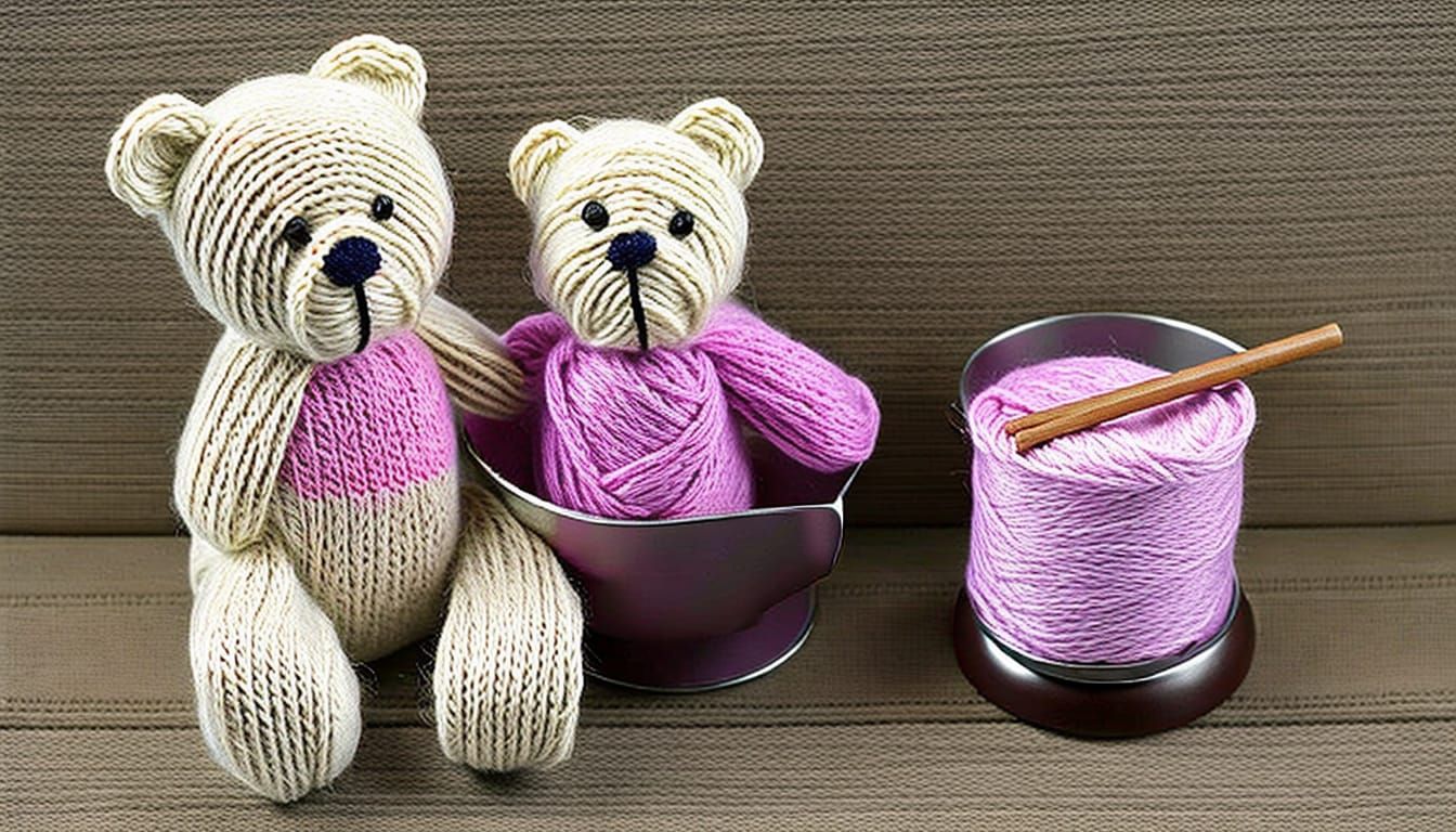 Knitting a Yarn teddy bear