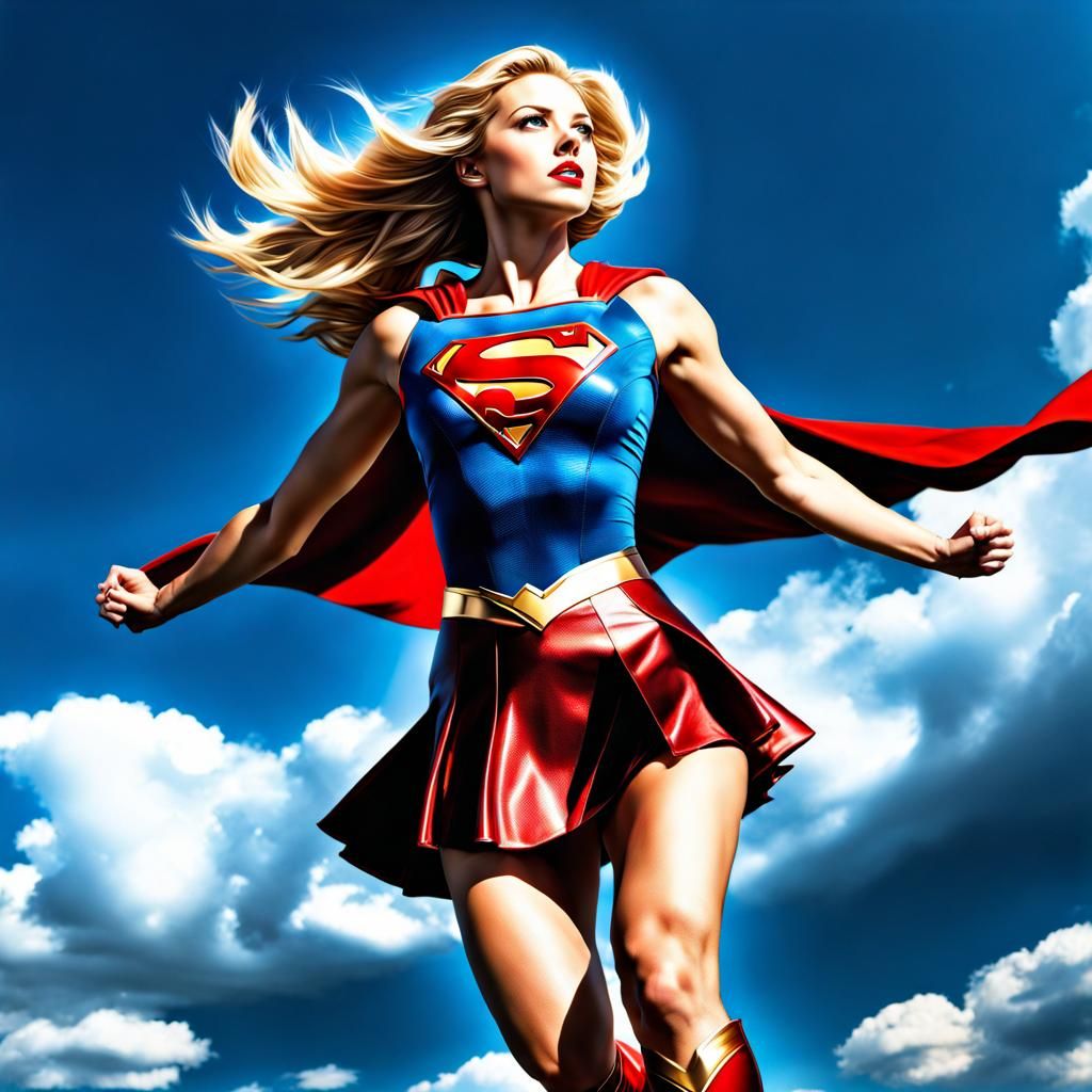 Supergirl absorbing yellow sun radiation - AI Generated Artwork ...