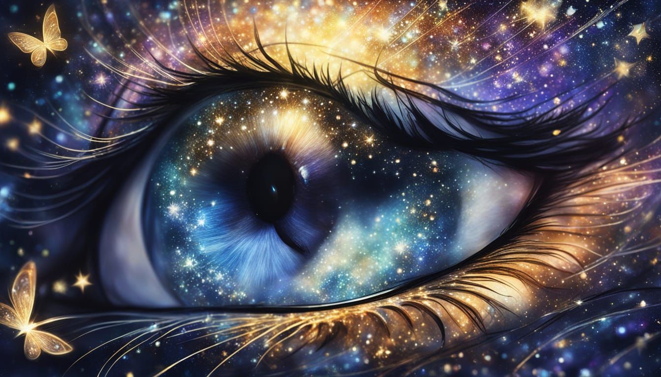 Starry Sky in cat eye  by @Nancy Soul