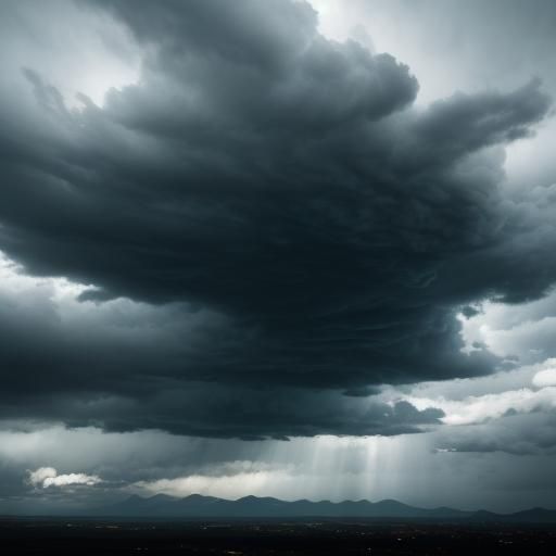 Dramatic Cloudscape with Mammatus Clouds Photography