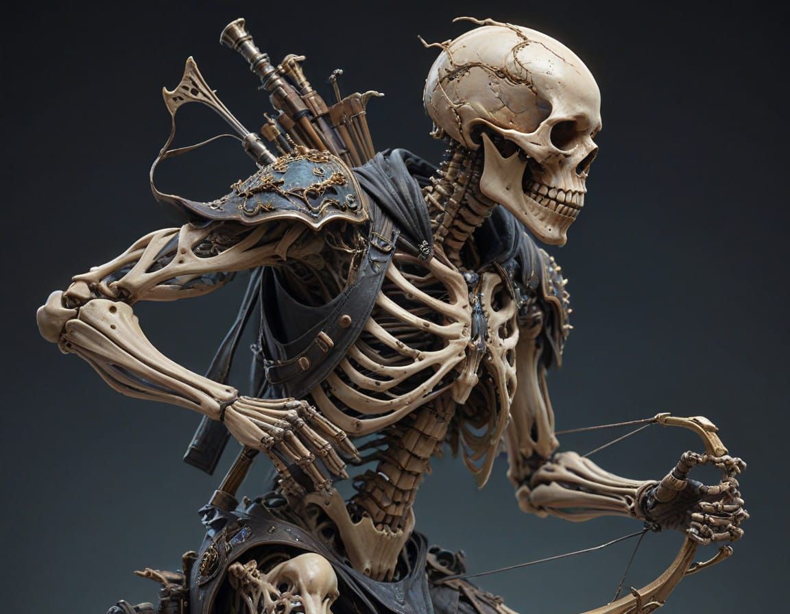 Skeletal Warrior on Horseback in Dynamic Lighting