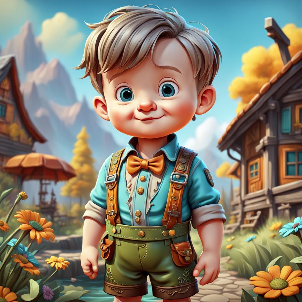 Lederhosen Wearing German Toddler - AI Generated Artwork - NightCafe ...