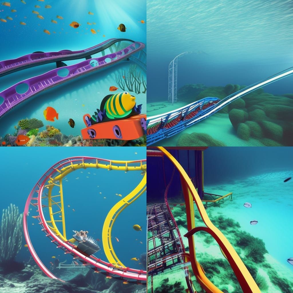 Underwater roller coaster AI Generated Artwork NightCafe Creator