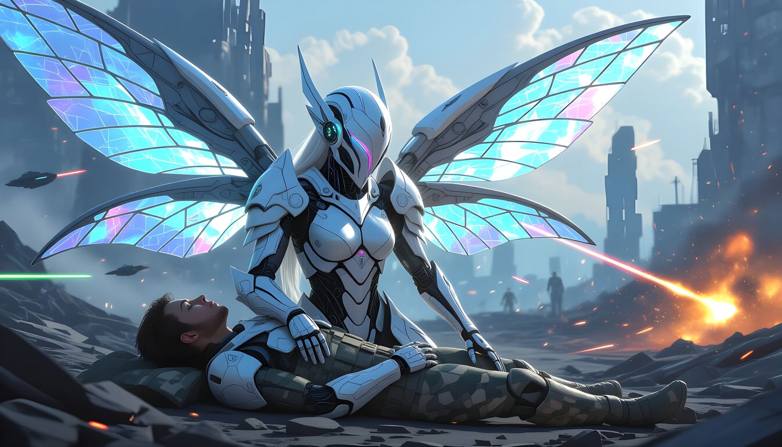 Cyborg Fairy Combat Medic  by @Gary Murakami