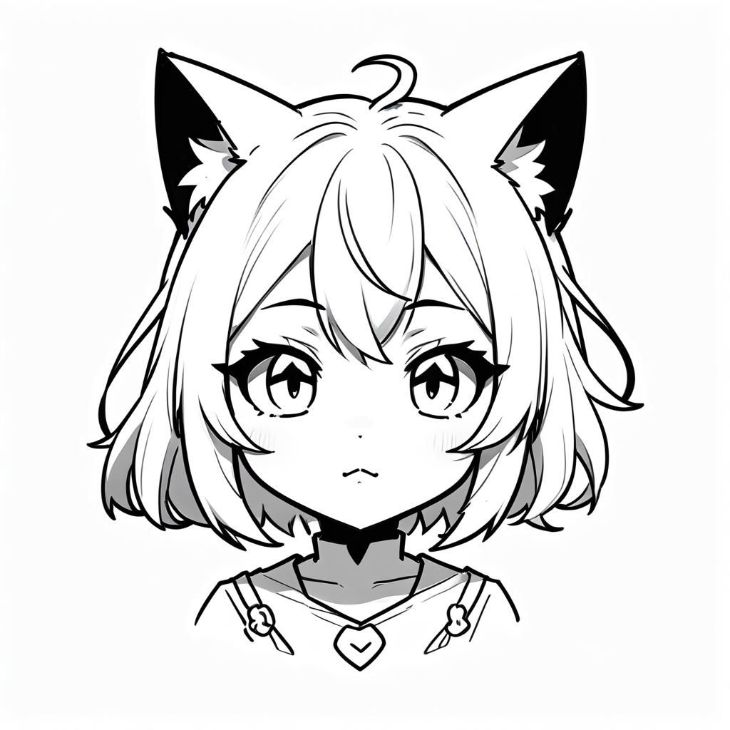 Chibi Anime Catgirl Doodle (Blue Pencil XL) - AI Generated Artwork ...