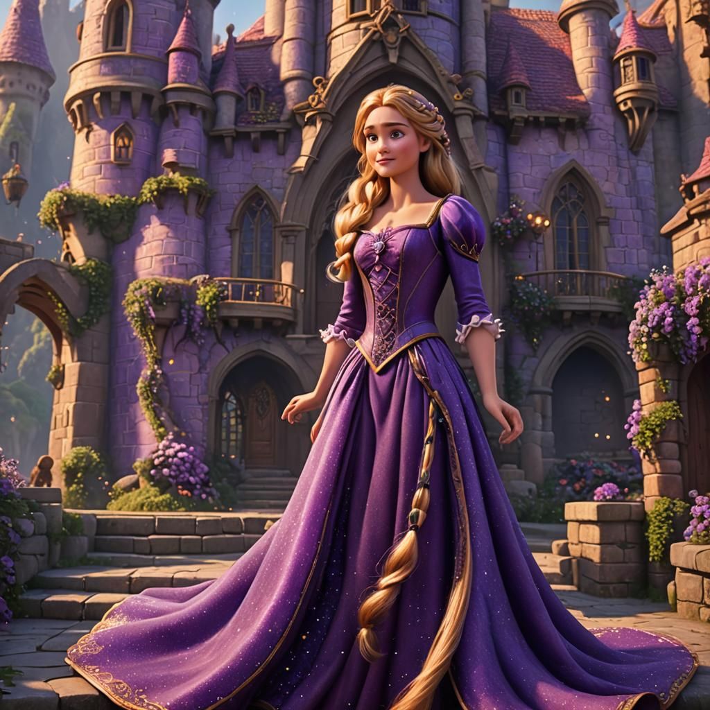 rapunzel disney purple sparkly dress