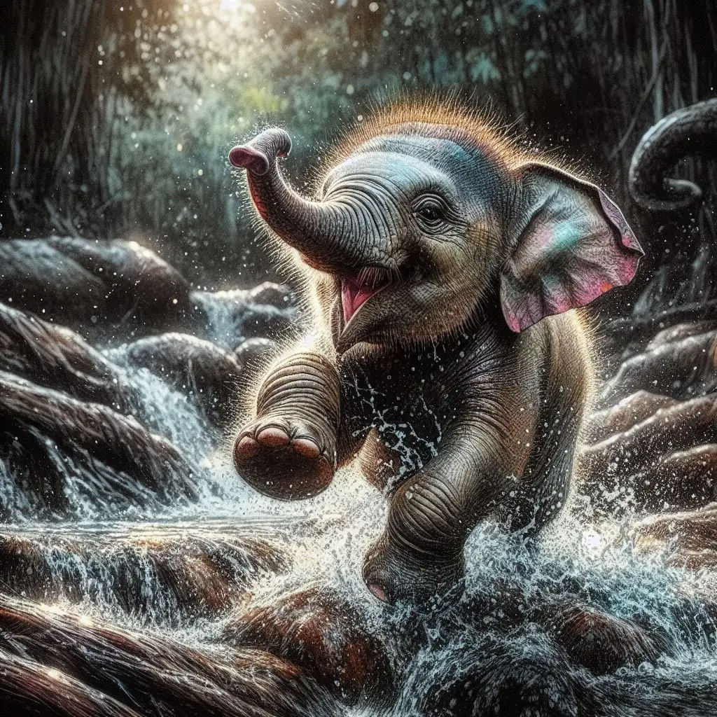 Happy Lil Elephant   by @D Rivers