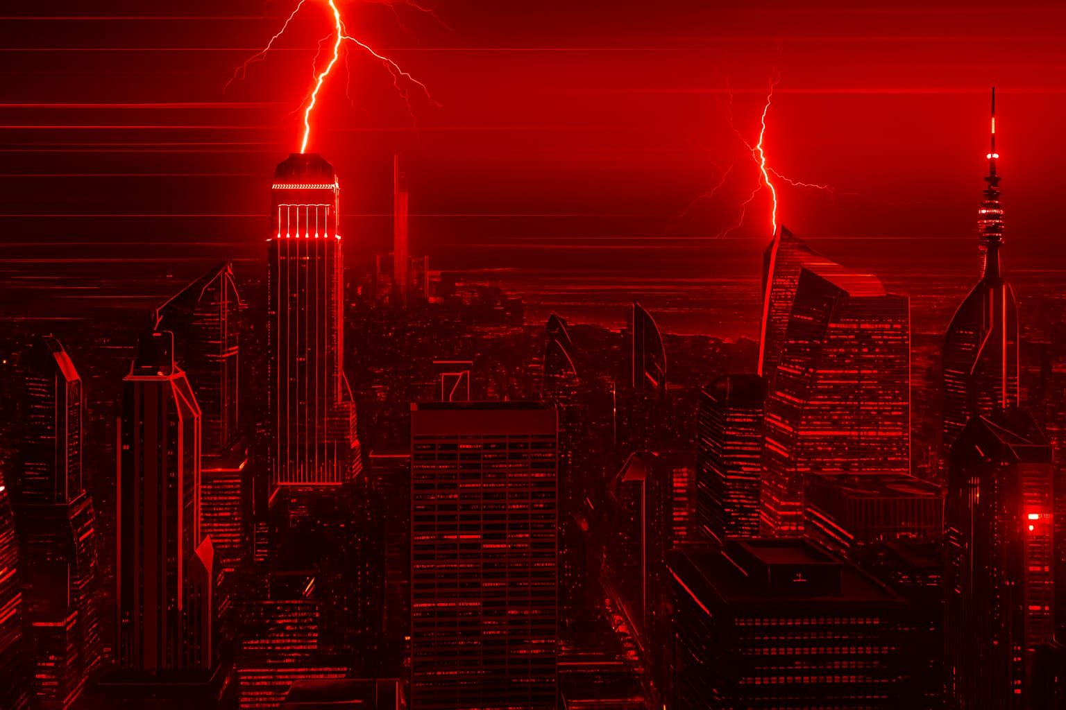 Red Glitch Lightning