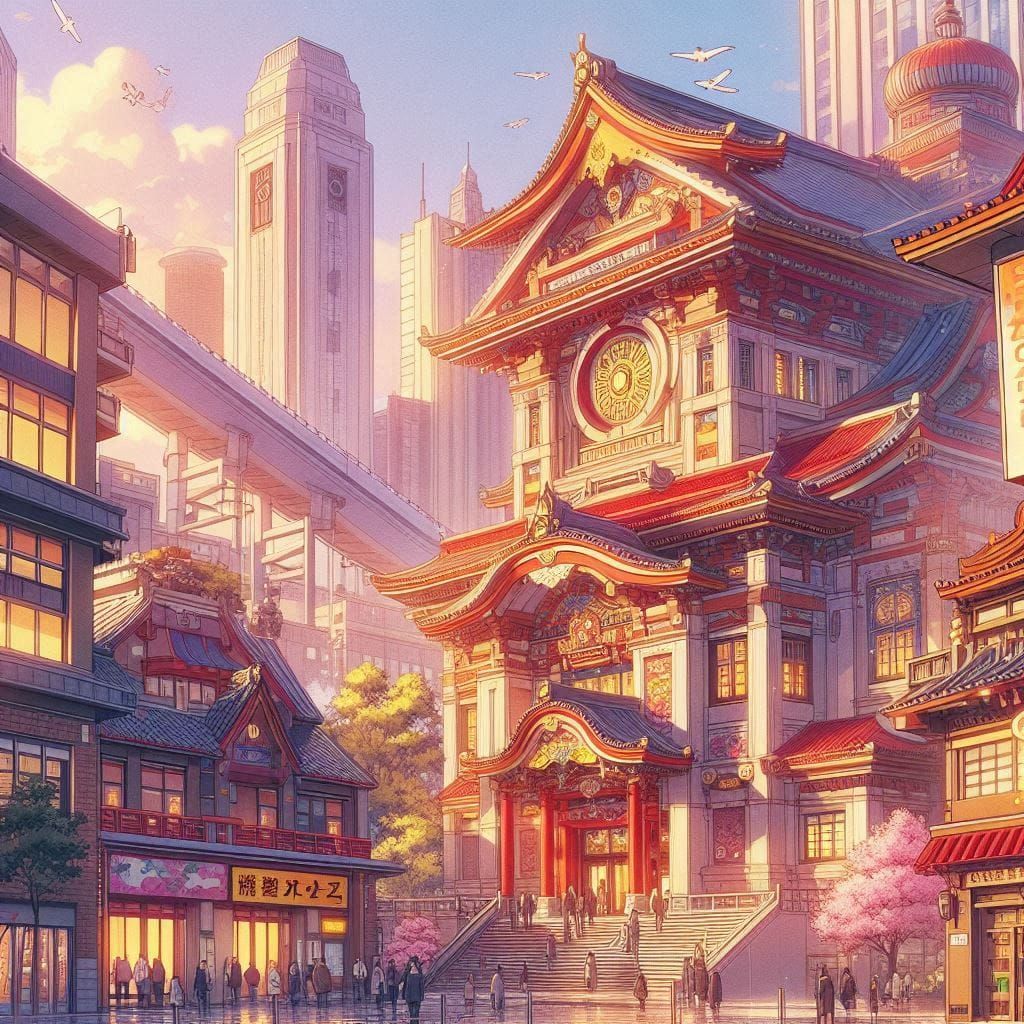 Anime cityscape