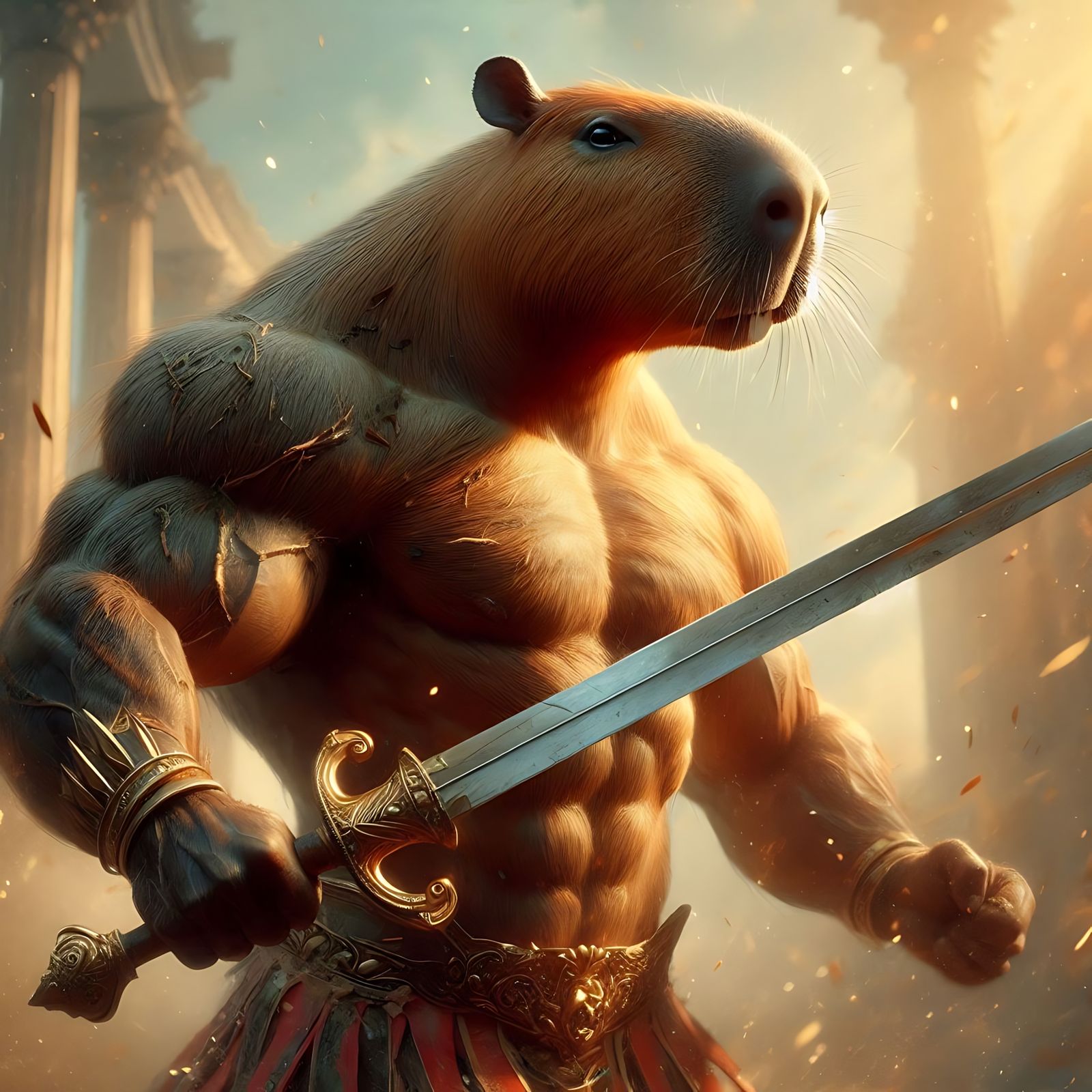 Greek Capybara Knight (Uploaded)