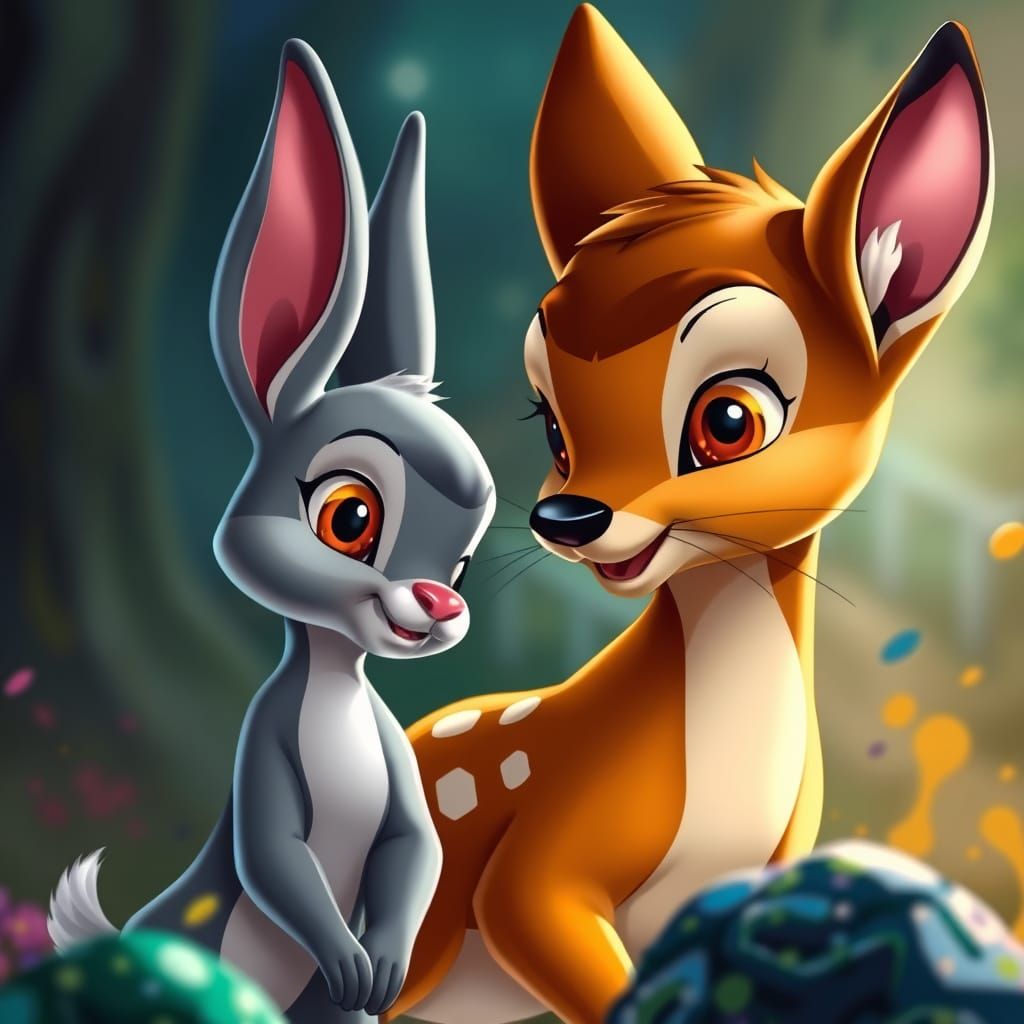 Bambi and Thumper  by @nixxxnutz