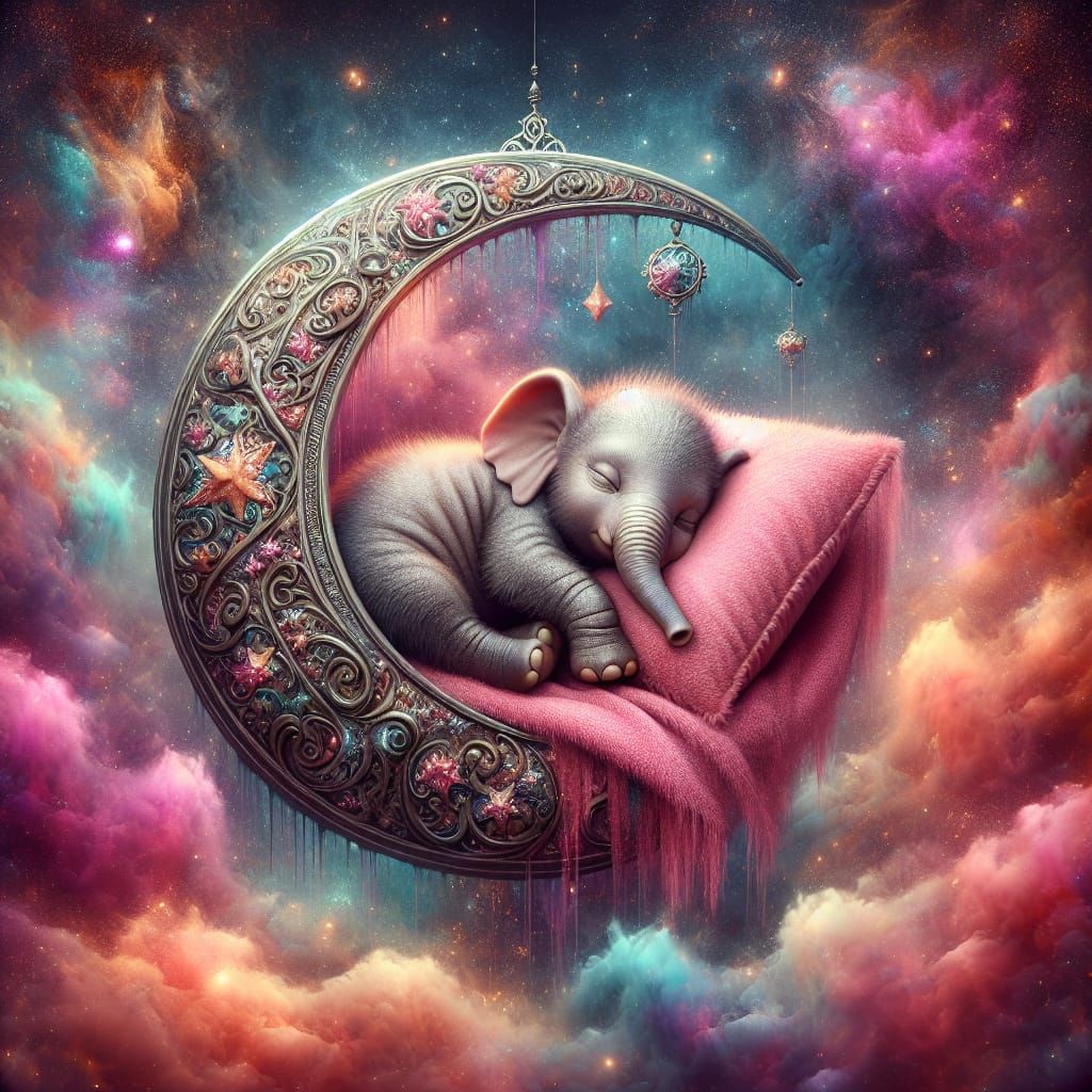 Sleeping in a colorful world of dreams