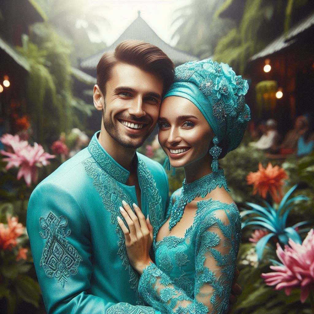 Turquoise couple