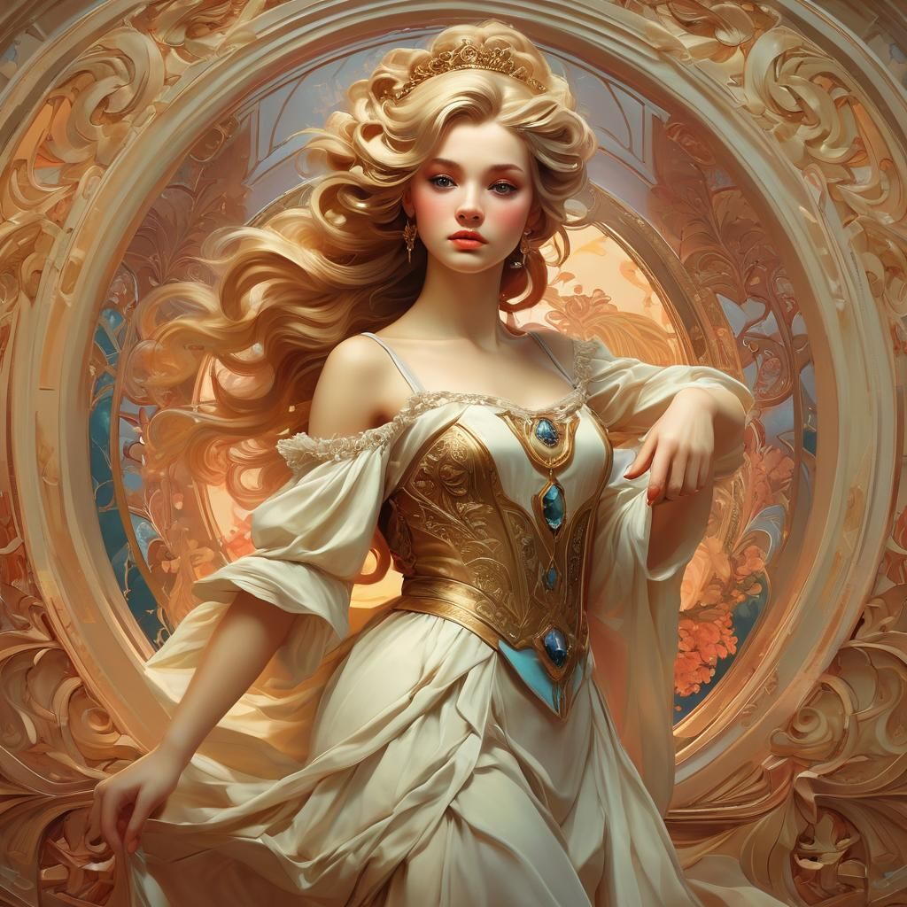Princess Portrait in Digital Matte Painting Style
