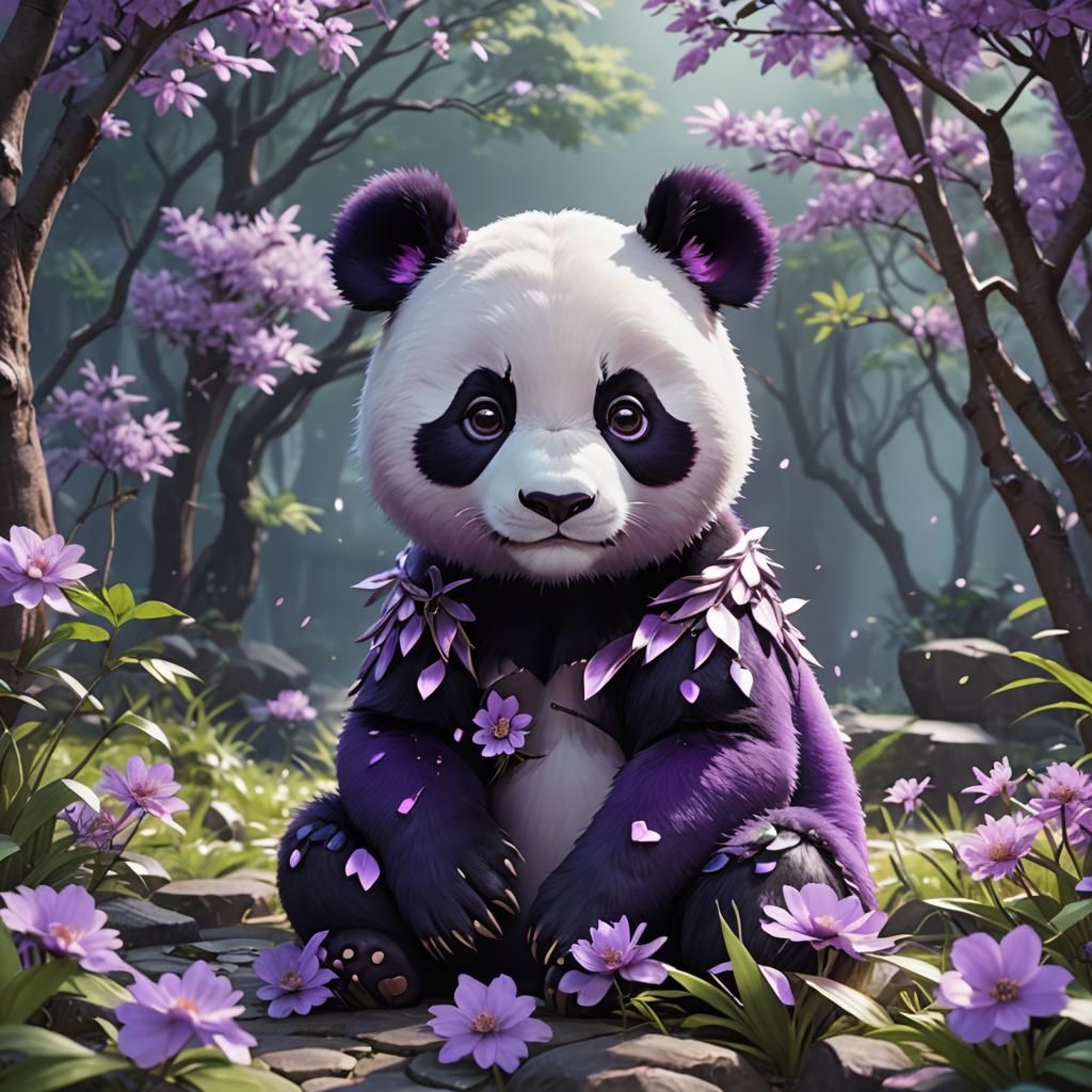 A purple panda