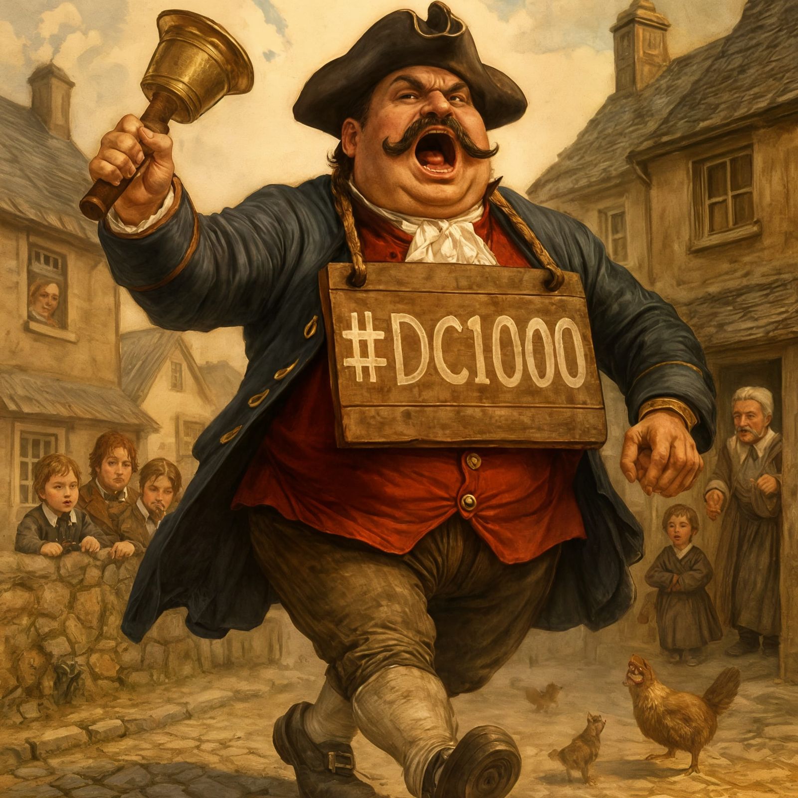 Town Crier Announces News in Cobbled Village