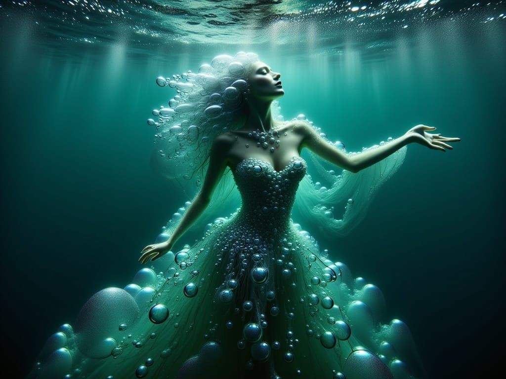 Mystical Siren in Dark Oceanic Realm