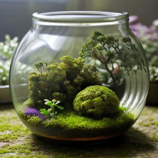 terrarium in a bottle - AI Generated Artwork - NightCafe Creator