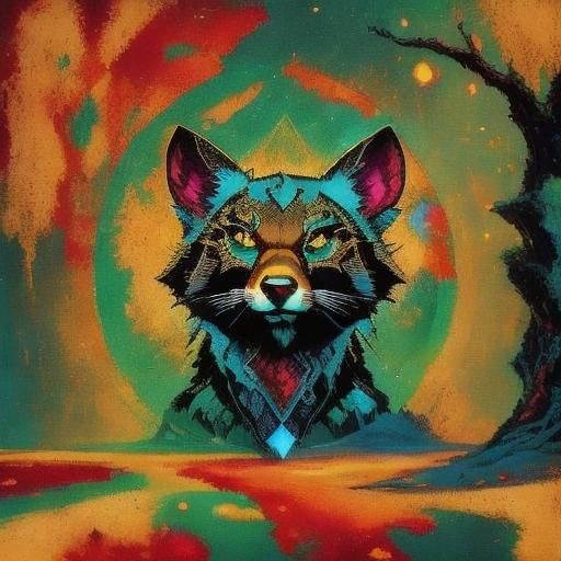 Close-up of a pine-marten and an elf <lora:Fantasy Elves:1.0...