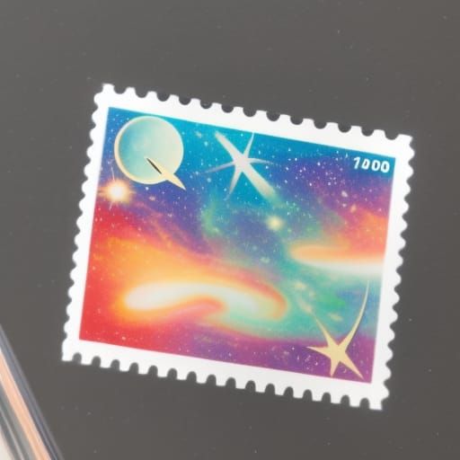 Galaxy postal stamp